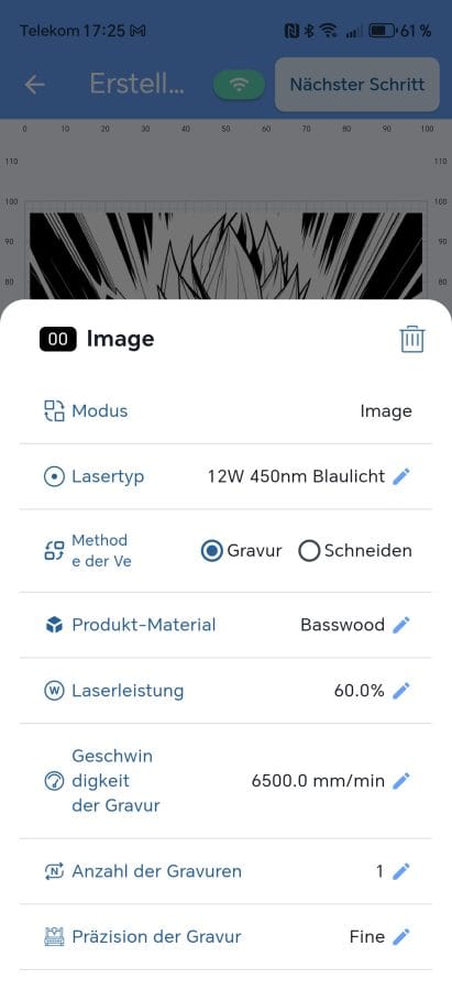 LONGER Nano Pro LaserBurn App Konfiguration